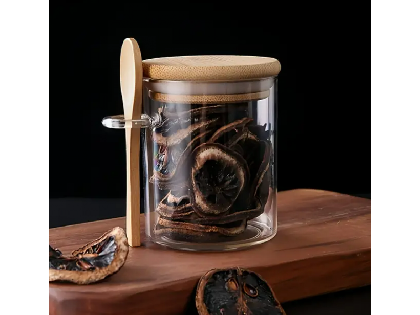 Borcan de sticlă cu capac şi linguriţă 10x12 cm (800 ml)