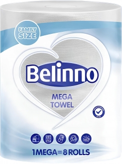 Паперовий рушник Belinno Mega, 1 рулон x 530 г