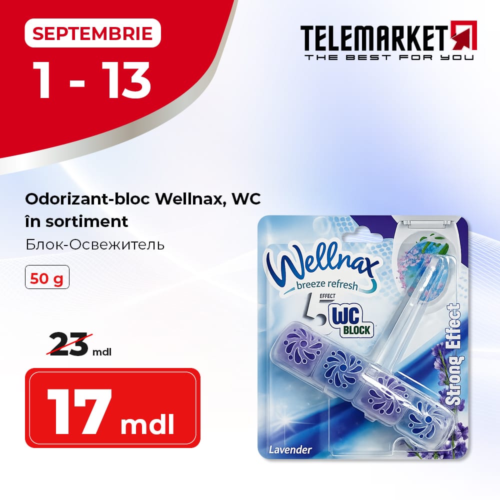 Блок-освіжувач Wellmax для туалету, в асортименті, 50 г