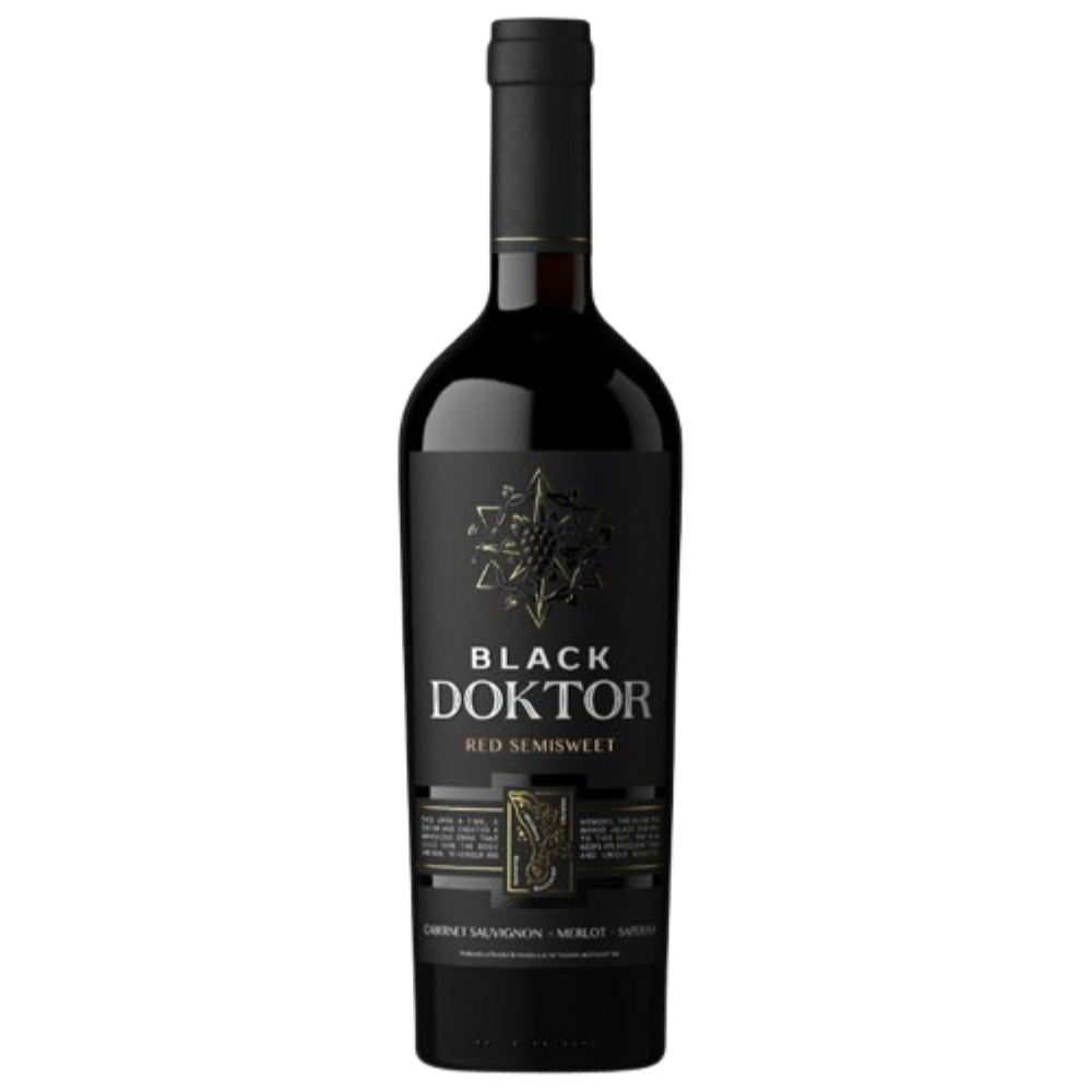 Bostavan Black Doctor vin roșu demidulce, 0,75 L