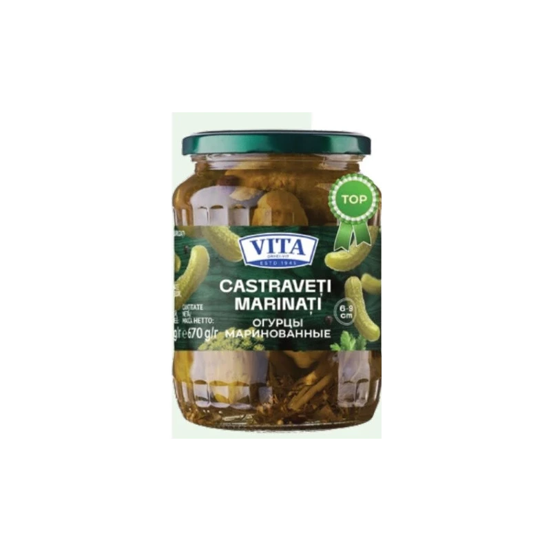 Vita castraveciori marinați 4–7 cm, 670 g