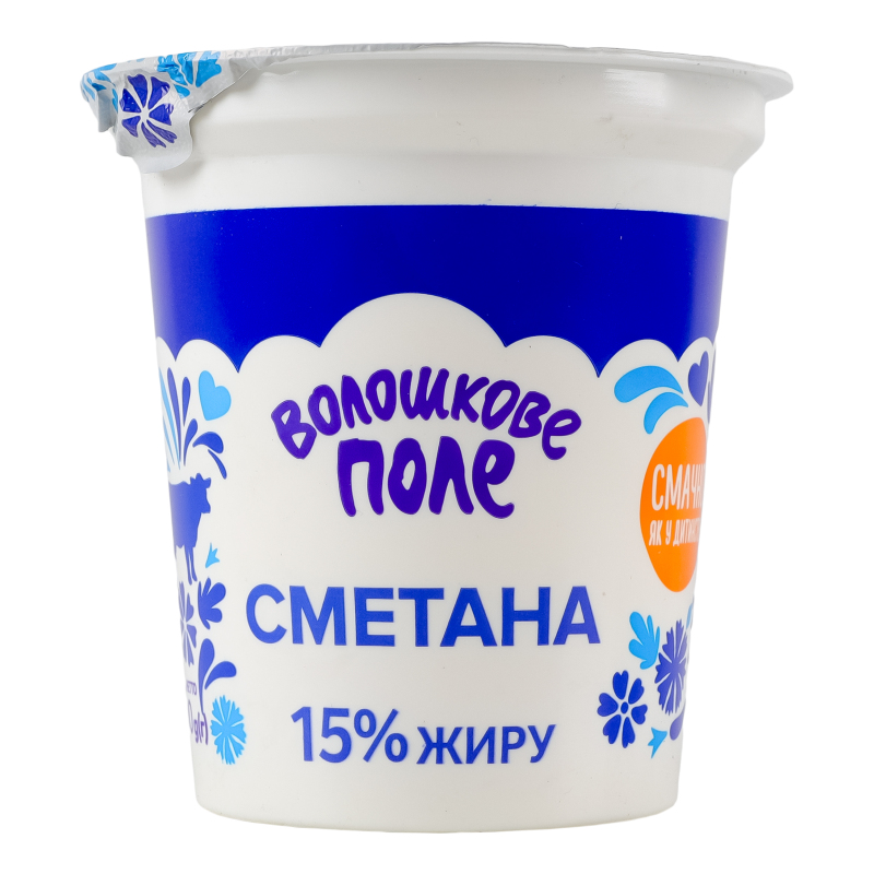 ВОЛОШКОВЕ ПОЛЕ Сметана 15%, 300 г