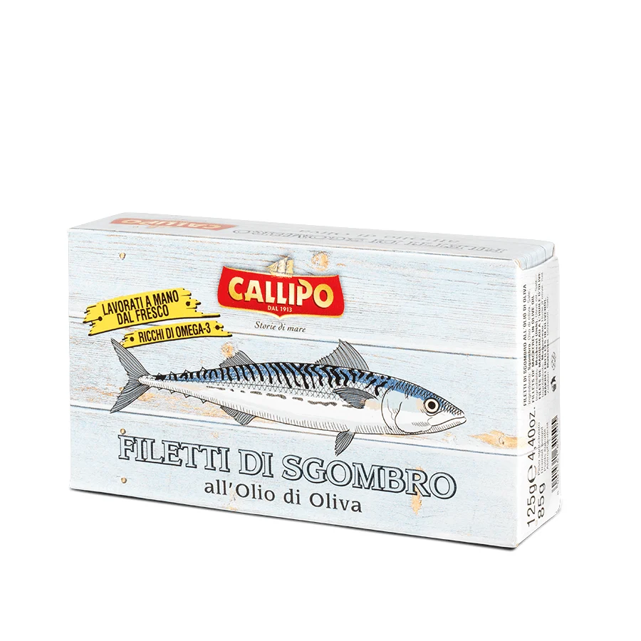 Fileu de macrou în ulei de măsline Callipo, 125g