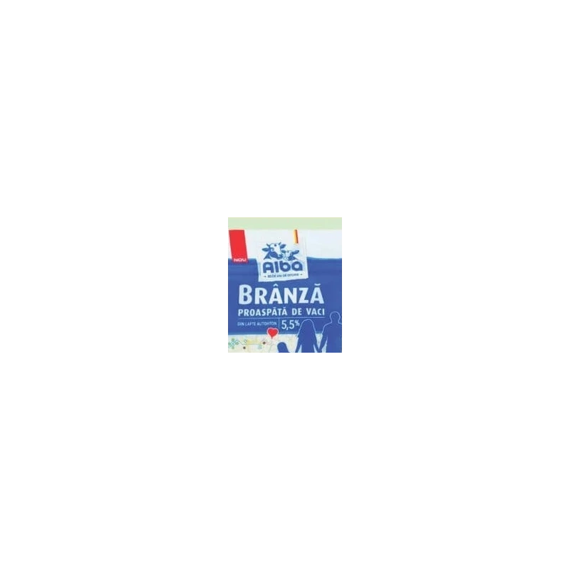 Alba brânză proaspătă de vaci 5,5%, 350 g