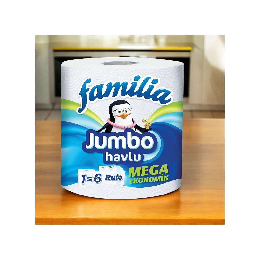 Familia Jumbo prosoape de bucătărie, 1 rolă, 3 straturi