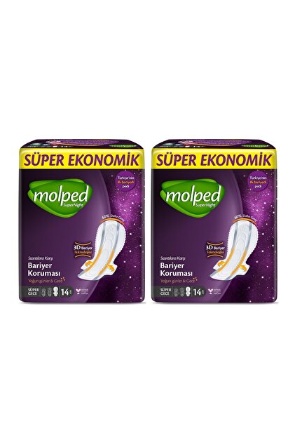 Molped Supernight absorbante igienice, 14/16/18 bucăți