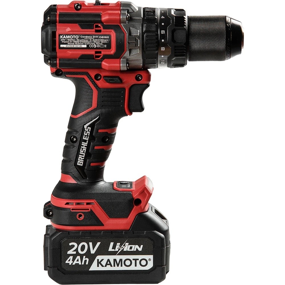 Mașină de găurit cu percuție pe acumulator KAMOTO DB160, 20 V, 160 Nm, fără baterie și încărcător