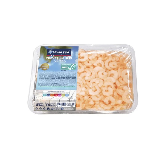 Ocean Fish creveți fierți în ulei 500 g