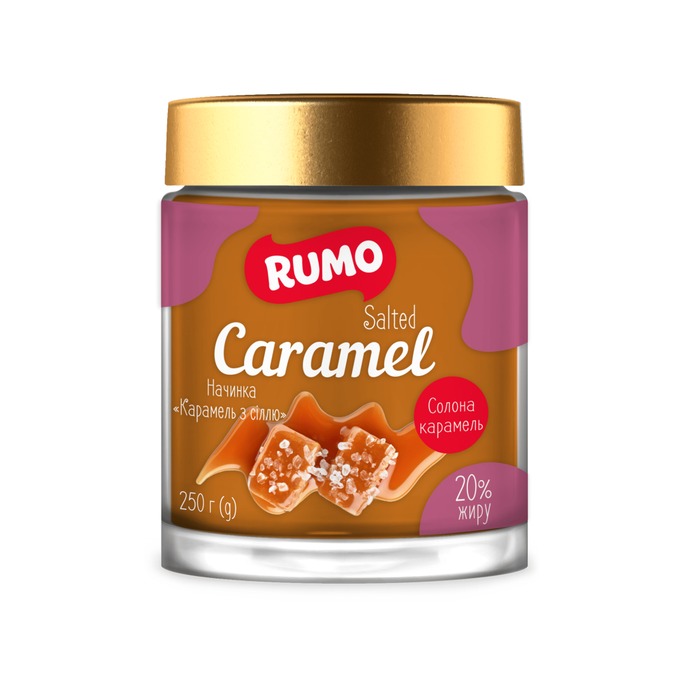 Rumo caramelă sărată cu vanilie 20% 370 g