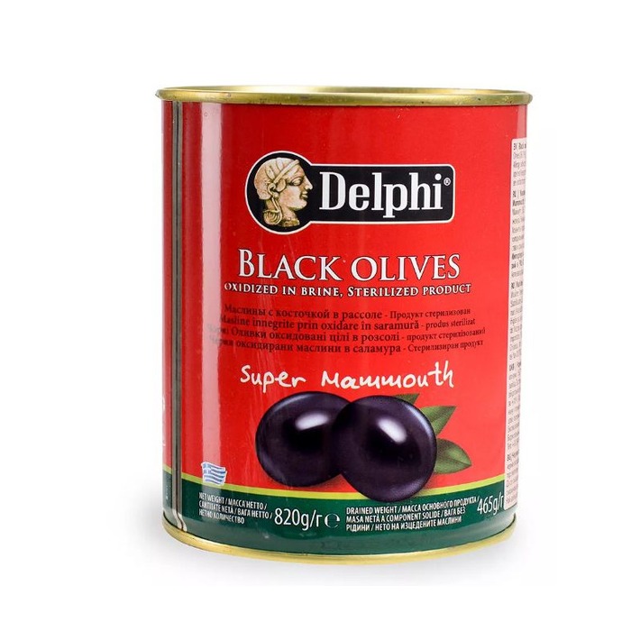 Delphi măsline negre super mammouth 820 g