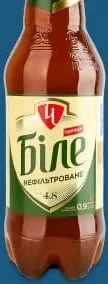 Пиво Біле Нефільтроване ТМ Чернігівське, 0,9л; опис 5%, на пляшці 4,8%. 28.09–11.10.2026; ЛотОК, Київ та обл.; за наявності; грн з ПДВ. Надмірний алкоголь шкодить здоров’ю.