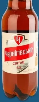 Пиво Світле Пастеризоване 4,6% ТМ Чернігівське, 2,25л. 28.09–11.10.2026; ЛотОК, Київ та обл.; за наявності; грн з ПДВ. Надмірний алкоголь шкодить здоров’ю.