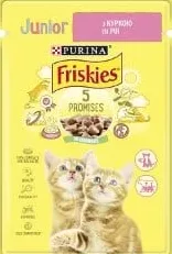 Корм для котів ФРІСКІС (PURINA Friskies), 85 г, в асортименті: лосось; Junior з куркою в желе; підливи з куркою або індичкою; 28.09–18.10