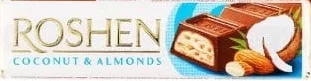 Батончик ROSHEN, в асортименті: Dark Chocolate, Double Peanuts, Coconut & Almonds; 28.09–18.10