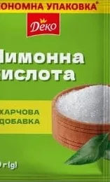 Лимонна кислота ДЕКО, 90 г; 28.09–18.10