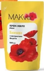 Мило рідке MAKVA, в асортименті (грейпфрут / банан); підпис 450 мл, фото банана 500 мл; 28.09–18.10