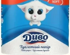 Папір туалетний двошаровий ДИВО Soft, 4 шт./уп.; 28.09–18.10