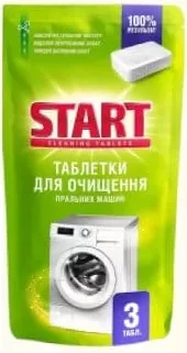 Таблетки для очищення пральних машин, 3 шт./уп.; у підписі BRIX, на упаковці START; 28.09–18.10.