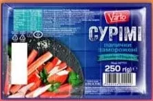Крабові палички із сурімі, заморожені, Варто, 250 г; Литва; 29.09–12.10.26; грн з ПДВ; може не у всіх VARUS; до вичерпання акц. запасів