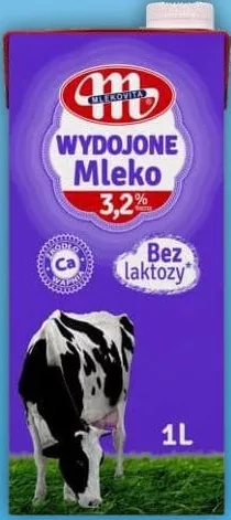 Молоко безлактозне 3,2%, ТМ Млековіта, 1 л; Польща; 29.09.26–12.10.26; UAH з ПДВ; не всі VARUS; до вичерпання обмежених запасів