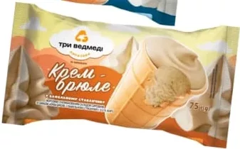 Морозиво Три Ведмеді Ваніль-вершки/Крем-брюле,75г; дати суперечать: с.4 30.09–13.09.26, обкл.30.09–13.10.26; не всі магазини; запас обм.; не оптом; крім окуп.Криму та зон нинішніх/минулих боїв