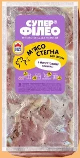 М’ясо стегна без шкіри в йогуртовому маринаді ТМ «Супер Філео», 100 г; 29.09–12.10.2026; за наявності акційного товару в магазині