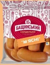 Сардельки м’ясні ТМ «Бащинський», за 100 г; 29.09–12.10.2026; за наявності в магазині
