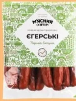 Ковбаски напівкопчені «Єгерські» ТМ «М’ясний Хутір», за 100 г; 29.09–12.10.2026; за наявності в магазині