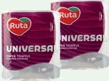 Рушники Universal паперові білі, 2 шари, 2 рулони, Ruta; 29.09–05.10.2026; обмежена кількість, не оптом
