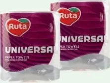 Рушники Universal паперові білі, 2 шари, 2 рулони, Ruta; 06.10–12.10.2026; обмежена кількість, не оптом