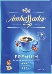 Ambassador кава Premium розчинна, пакет 100г; 29.09–12.10.2026; запаси обмежені; не оптом