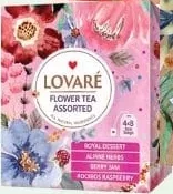Lovare чай Асорті квітковий / зелений 32×1,5г; чорний / чорний з бергамотом 32×2г; 29.09–12.10.2026; запаси обмежені; не оптом
