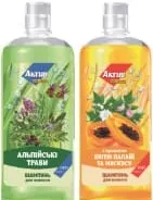 АКТИВ шампунь «Альпійські трави»/«Аромат квітів папаї та мускусу», 1 л; Лише Харків/обл.; 01–14.10.2026; запас обмеж., може бути не в усіх магазинах; грн з ПДВ.