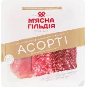 Набір асорті, 160 г, М’ясна Гільдія;159,90₴;стар.=сер.мережі 239,90₴;01.10.26 08:00–14.10.26 23:00;до вичерпання запасів;може бути не всюди;бали Родина не нарах.