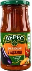 Баклажани в аджиці, 440 г, Верес;89,90₴;стар.=сер.мережі 112,50₴;01.10.26 08:00–14.10.26 23:00;до вичерпання запасів;може бути не всюди;бали Родина не нарах.