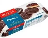 Печиво зі смаком вишні збивне здобне, 135 г Delicia; 01.10 08:00–14.10.2026 23:00; до вичерпання; всі/деякі магазини; бали Родина не нарах.; стара=середньостат. мережі