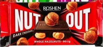 Шоколад молочний, чорний Nut Out в асортименті, 90 г Roshen; 01.10 08:00–14.10.2026 23:00; до вичерпання; всі/деякі магазини; бали Родина не нарах.; стара=середньостат. мережі