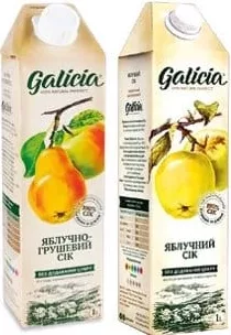 Сік яблучний, яблучно-грушевий, 1 л Galicia; 01.10 08:00–14.10.2026 23:00; до вичерпання; всі/деякі магазини; бали Родина не нарах.; стара=середньостат. мережі