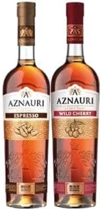 Aznauri напій спиртний Cherry/Espresso, 30%, 0,5 л; 01.10.2026 08:00–14.10.2026 23:00; за наявності; усі/деякі магаз.; бали Родина не нараховуються; стара=середньостат. ціна мережі; ціни змінні