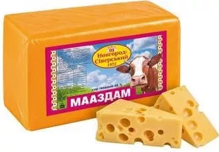 Сир «Маасдам» 45%, Новгород-Сіверський, Україна, 1 кг; Лише магазини каталогу; 01.10–02.11.2026; за наявності; з ПДВ. Адреса Чубинського в джерелі різниться.
