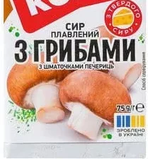 Сир плавлений Комо: Дружба 35%, з горіхами, з грибами, 75 г, Україна; лише магазини з каталогу; 01.10–02.11.2026; за наявності; з ПДВ
