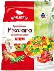 Суміш овочева Рудь: Мексиканська, Дитячий мікс, 400 г, Україна; лише магазини з каталогу; 01.10–02.11.2026; за наявності; з ПДВ