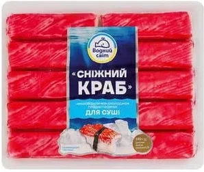 Крабові палички охолоджені Сніжний краб Водний світ, 180 г, Україна; лише магазини з каталогу; 01.10–02.11.2026; за наявності; з ПДВ