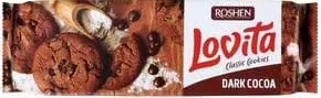 Здобне печиво Roshen Lovita Classic Cookies: Арахіс; з какао і шматочками глазурі; із шматочками глазурі, 150 г, Україна; лише магазини з каталогу; 01.10–02.11.2026; за наявності; з ПДВ