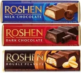 Батон шоколадний з начинкою Roshen, в асортименті, 38 г; 39 г; 40 г; 43 г, Україна; лише магазини з каталогу; 01.10–02.11.2026; за наявності; з ПДВ