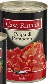 Томати Casa Rinaldi у власному соку: шматочками очищені / очищені, 400 г; Італія; Лише магазини каталогу; 01.10–02.11.2026; за наявності; грн з ПДВ.