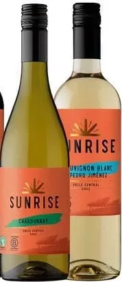 Вино Sunrise в асортименті, 0,75 л; Чилі; Лише магазини каталогу; 01.10–02.11.2026; за наявності; грн з ПДВ.