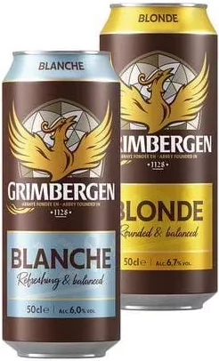 Пиво Grimbergen Blanche/Blonde/Double-Ambree, Україна, 0,5 л; 01.10–02.11.2026; лише магазини з каталогу; за наявності; ПДВ вкл.