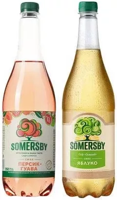 Сидр Somersby яблучний/персик-гуава, Україна, 0,95 л; 01.10–02.11.2026; лише магазини з каталогу; за наявності; ПДВ вкл.