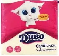 Серветки столові Диво 24×24 см, асортимент, Україна, 100 шт; 01.10–02.11.2026; лише магазини з каталогу; за наявності; ПДВ вкл.